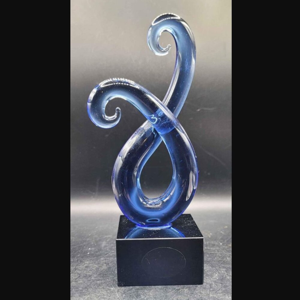 Handmade Badash Murano Style Blue Entangle Centerpiece
